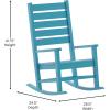 Flash Furniture Manchester Commercial Grade Outdoor Rocking Chair, All-Weather HDPE Indoor/Outdoor Rocker, White(Blue)