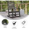 Flash Furniture Manchester Commercial Grade Outdoor Rocking Chair, All-Weather HDPE Indoor/Outdoor Rocker, White(Grey)