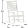 Flash Furniture Manchester Commercial Grade Outdoor Rocking Chair, All-Weather HDPE Indoor/Outdoor Rocker, White(White)