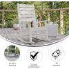 Flash Furniture Manchester Commercial Grade Outdoor Rocking Chair, All-Weather HDPE Indoor/Outdoor Rocker, White(White)