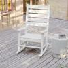 Flash Furniture Manchester Commercial Grade Outdoor Rocking Chair, All-Weather HDPE Indoor/Outdoor Rocker, White(White)