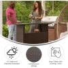 Flash Furniture Marco Indoor/Outdoor Patio Bar Counter Table, All-Weather Wicker Rattan Pattern, 2 Shelves, Gray(Brown)