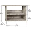 Flash Furniture Marco Indoor/Outdoor Patio Bar Counter Table, All-Weather Wicker Rattan Pattern, 2 Shelves, Gray(Grey)