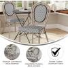 Flash Furniture Marseille Indoor/Outdoor Commercial Bistro Stack Chair – Black Textilene Back and Seat – Natural Bamboo Print Metal Frame(Black & White/Light Natural Frame)