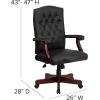 Flash Furniture Martha Washington Burgundy LeatherSoft Executive Swivel Office Chair with Arms(Black Leathersoft)