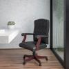 Flash Furniture Martha Washington Burgundy LeatherSoft Executive Swivel Office Chair with Arms(Black Leathersoft)