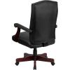 Flash Furniture Martha Washington Burgundy LeatherSoft Executive Swivel Office Chair with Arms(Black Leathersoft)