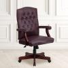 Flash Furniture Martha Washington Burgundy LeatherSoft Executive Swivel Office Chair with Arms(Burgundy Leathersoft)