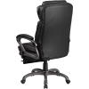 Flash Furniture Martin High Back Black LeatherSoft Executive Reclining Ergonomic Swivel Office Chair with Outer Lumbar Cushion and Arms