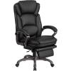 Flash Furniture Martin High Back Black LeatherSoft Executive Reclining Ergonomic Swivel Office Chair with Outer Lumbar Cushion and Arms