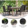 Flash Furniture Maxim Wicker Indoor/Outdoor Dining Chairs with Arms – Espresso Wicker Wrapped Steel Frames – Fade & Weather Resistant-For Deck or Backyard – Set of 2(Black)