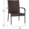 Flash Furniture Maxim Wicker Indoor/Outdoor Dining Chairs with Arms – Espresso Wicker Wrapped Steel Frames – Fade & Weather Resistant-For Deck or Backyard – Set of 2(Espresso)