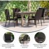 Flash Furniture Maxim Wicker Indoor/Outdoor Dining Chairs with Arms – Espresso Wicker Wrapped Steel Frames – Fade & Weather Resistant-For Deck or Backyard – Set of 2(Espresso)