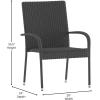 Flash Furniture Maxim Wicker Indoor/Outdoor Dining Chairs with Arms – Espresso Wicker Wrapped Steel Frames – Fade & Weather Resistant-For Deck or Backyard – Set of 2(Grey)