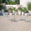 Flash Furniture Mellie Commercial Grade 23.5” Round Aluminum Indoor-Outdoor Table with Base(Aluminum)