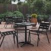 Flash Furniture Mellie Commercial Grade 23.5” Round Aluminum Indoor-Outdoor Table with Base(Black)