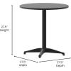 Flash Furniture Mellie Commercial Grade 23.5” Round Aluminum Indoor-Outdoor Table with Base(Black)