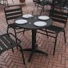 Flash Furniture Mellie Commercial Grade 23.5” Round Aluminum Indoor-Outdoor Table with Base(Black)