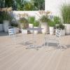 Flash Furniture Mellie Commercial Grade 27.5″ Square Aluminum Indoor-Outdoor Table with Base(Aluminum)
