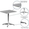 Flash Furniture Mellie Commercial Grade 27.5″ Square Aluminum Indoor-Outdoor Table with Base(Aluminum)