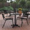 Flash Furniture Mellie Commercial Grade 27.5″ Square Aluminum Indoor-Outdoor Table with Base(Black)