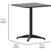 Flash Furniture Mellie Commercial Grade 27.5″ Square Aluminum Indoor-Outdoor Table with Base(Black)