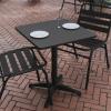 Flash Furniture Mellie Commercial Grade 27.5″ Square Aluminum Indoor-Outdoor Table with Base(Black)
