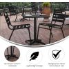 Flash Furniture Mellie Commercial Grade 27.5″ Square Aluminum Indoor-Outdoor Table with Base(Black)