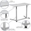 Flash Furniture Merritt Sit-Down, Stand-Up Black Computer Ergonomic Desk with 37.375″W Top (Adjustable Range 29″ – 40.75″)(Light Gray)