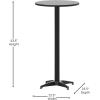 Flash Furniture Metal Bar Table – Aluminum Patio Table – Mellie 23.5″H Round Bar Height Table – Indoor/Outdoor – Black(Black)