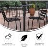 Flash Furniture Metal Bar Table – Aluminum Patio Table – Mellie 23.5″H Round Bar Height Table – Indoor/Outdoor – Black(Black)