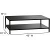 Flash Furniture Metal Indoor/Brock Outdoor Coffee Table with Lower Shelf – Black Steel Coffee Table for Business or Home Use – Modern Square Leg Frame