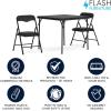 Flash Furniture Mindy Kids 3-Piece Folding Square Table and Chairs Set for Daycare and Classrooms, Children’s Activity Table/Chairs Set, Multicolor(Black)
