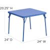 Flash Furniture Mindy Kids 3-Piece Folding Square Table and Chairs Set for Daycare and Classrooms, Children’s Activity Table/Chairs Set, Multicolor(Blue)