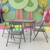 Flash Furniture Mindy Kids 3-Piece Folding Square Table and Chairs Set for Daycare and Classrooms, Children’s Activity Table/Chairs Set, Multicolor(Grey)