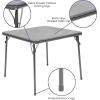 Flash Furniture Mindy Kids 3-Piece Folding Square Table and Chairs Set for Daycare and Classrooms, Children’s Activity Table/Chairs Set, Multicolor(Grey)