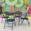 Flash Furniture Mindy Kids 3-Piece Folding Square Table and Chairs Set for Daycare and Classrooms, Children’s Activity Table/Chairs Set, Multicolor(Navy)