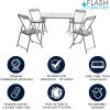 Flash Furniture Mindy Kids 3-Piece Folding Square Table and Chairs Set for Daycare and Classrooms, Children’s Activity Table/Chairs Set, Multicolor(Printed)