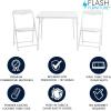 Flash Furniture Mindy Kids 3-Piece Folding Square Table and Chairs Set for Daycare and Classrooms, Children’s Activity Table/Chairs Set, Multicolor(White)