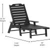 Flash Furniture Monterey Adjustable Adirondack Loungers with Cup Holders- All-Weather Indoor/Outdoor HDPE Lounge Chairs, Set of 2, Gray(Black)