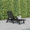Flash Furniture Monterey Adjustable Adirondack Loungers with Cup Holders- All-Weather Indoor/Outdoor HDPE Lounge Chairs, Set of 2, Gray(Black)