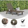 Flash Furniture Monterey Adjustable Adirondack Loungers with Cup Holders- All-Weather Indoor/Outdoor HDPE Lounge Chairs, Set of 2, Gray(Brown)