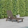 Flash Furniture Monterey Adjustable Adirondack Loungers with Cup Holders- All-Weather Indoor/Outdoor HDPE Lounge Chairs, Set of 2, Gray(Brown)