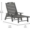 Flash Furniture Monterey Adjustable Adirondack Loungers with Cup Holders- All-Weather Indoor/Outdoor HDPE Lounge Chairs, Set of 2, Gray(Grey)