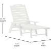 Flash Furniture Monterey Adjustable Adirondack Loungers with Cup Holders- All-Weather Indoor/Outdoor HDPE Lounge Chairs, Set of 2, Gray(White)