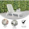 Flash Furniture Monterey Adjustable Adirondack Loungers with Cup Holders- All-Weather Indoor/Outdoor HDPE Lounge Chairs, Set of 2, Gray(White)