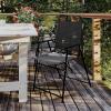 Flash Furniture Mystic Folding Patio Sling Chairs, Outdoor Textilene Lawn Chairs with Armrests, Set of 2, Gray(Black)