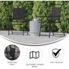 Flash Furniture Mystic Folding Patio Sling Chairs, Outdoor Textilene Lawn Chairs with Armrests, Set of 2, Gray(Black)