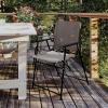 Flash Furniture Mystic Folding Patio Sling Chairs, Outdoor Textilene Lawn Chairs with Armrests, Set of 2, Gray(Brown)