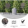 Flash Furniture Mystic Folding Patio Sling Chairs, Outdoor Textilene Lawn Chairs with Armrests, Set of 2, Gray(Brown)